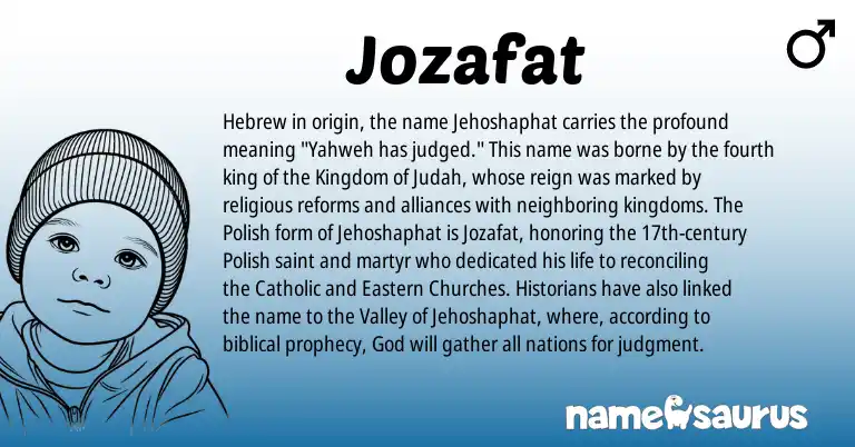 Infographic about Jozafat name meaning, Jozafat is a name from Polish, Hebrew origin(s).
