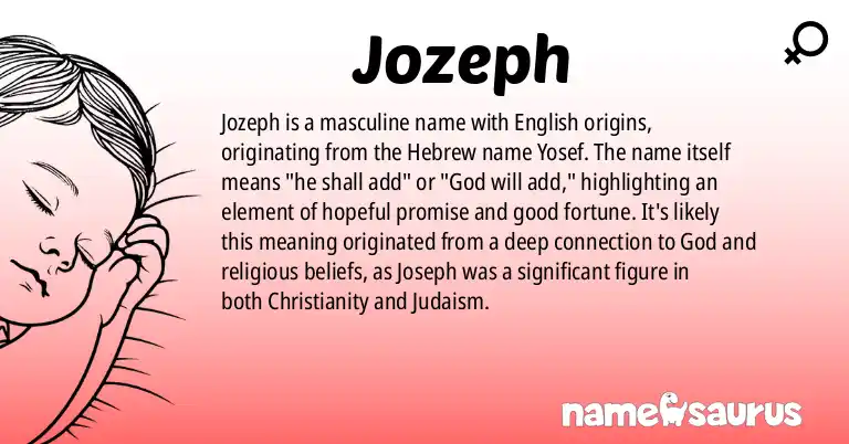 Infographic about Jozeph name meaning, Jozeph is a name from English origin(s).