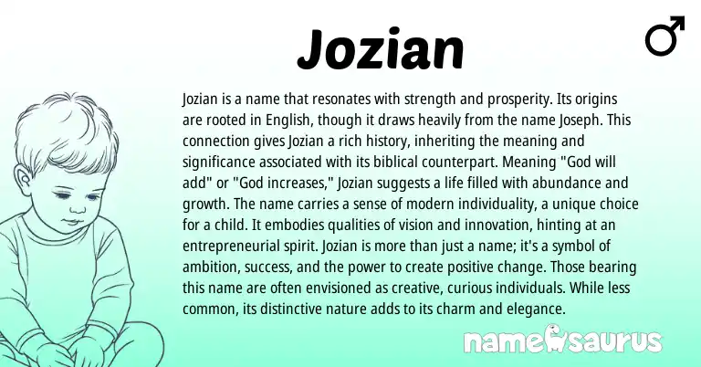 Infographic about Jozian name meaning, Jozian is a name from Other origin(s).