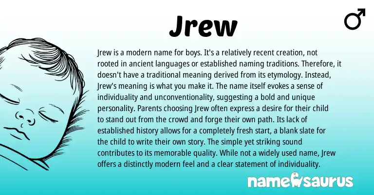 Infographic about Jrew name meaning, Jrew is a name from Other origin(s).