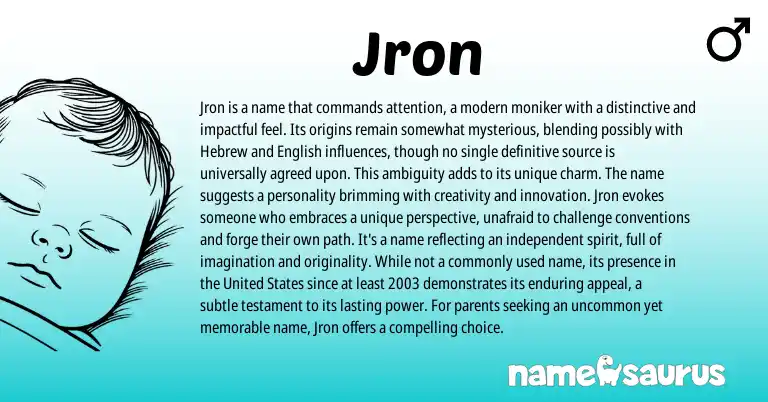 Infographic about Jron name meaning, Jron is a name from Other origin(s).