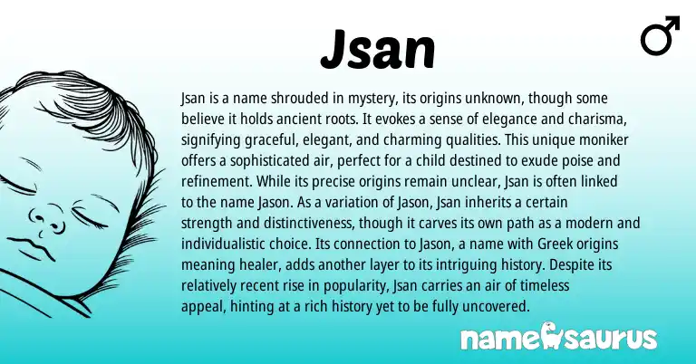 Infographic about Jsan name meaning, Jsan is a name from Other origin(s).