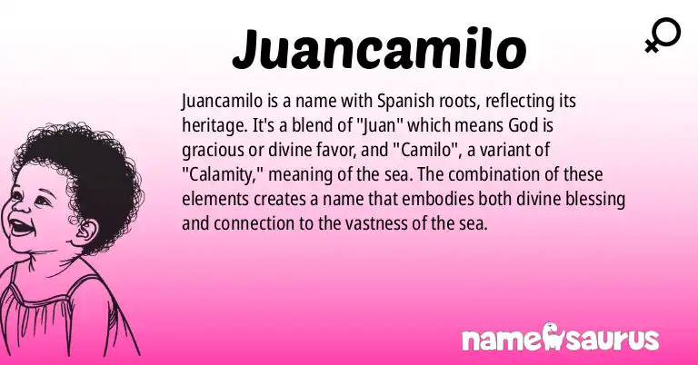 Infographic about Juancamilo name meaning, Juancamilo is a name from Spanish origin(s).