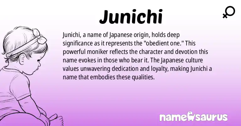 Infographic about Junichi name meaning, Junichi is a name from Japanese origin(s).