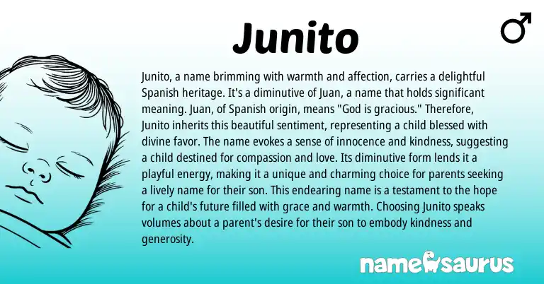 Infographic about Junito name meaning, Junito is a name from Spanish origin(s).
