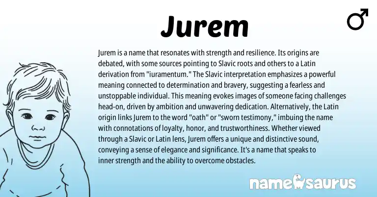 Infographic about Jurem name meaning, Jurem is a name from Slavic origin(s).