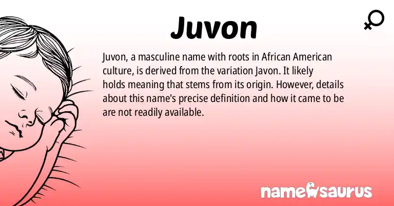 Infographic about Juvon name meaning, Juvon is a name from African American origin(s).