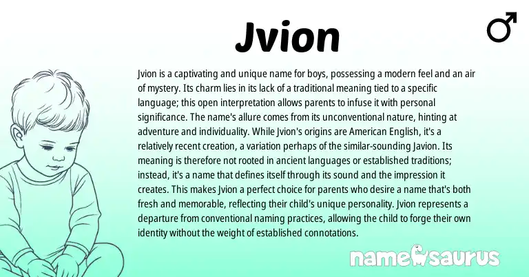 Infographic about Jvion name meaning, Jvion is a name from Other origin(s).