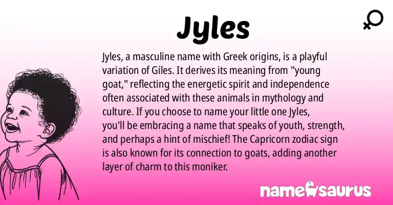 Infographic about Jyles name meaning, Jyles is a name from Greek origin(s).