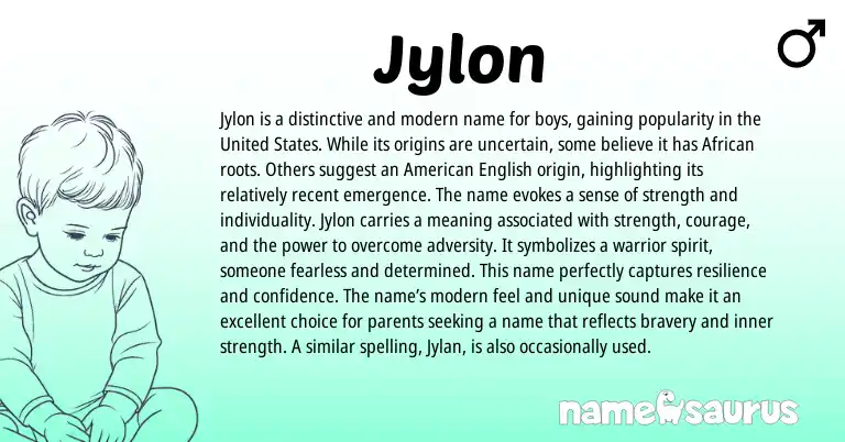 Infographic about Jylon name meaning, Jylon is a name from African origin(s).