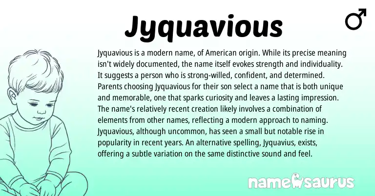 Infographic about Jyquavious name meaning, Jyquavious is a name from Other origin(s).