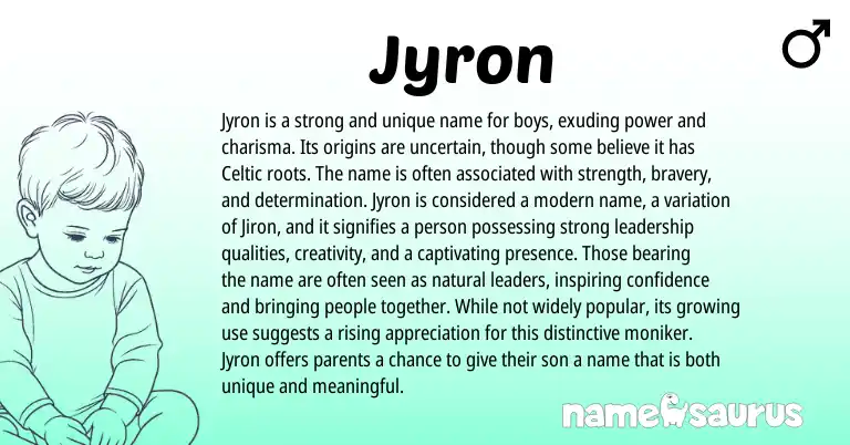 Infographic about Jyron name meaning, Jyron is a name from Other origin(s).