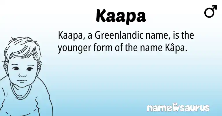 Infographic about Kaapa name meaning, Kaapa is a name from Greenlandic origin(s).