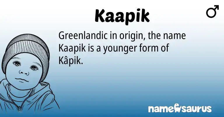Infographic about Kaapik name meaning, Kaapik is a name from Greenlandic origin(s).