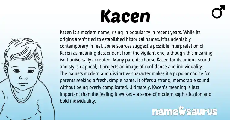 Infographic about Kacen name meaning, Kacen is a name from Irish, Other origin(s).