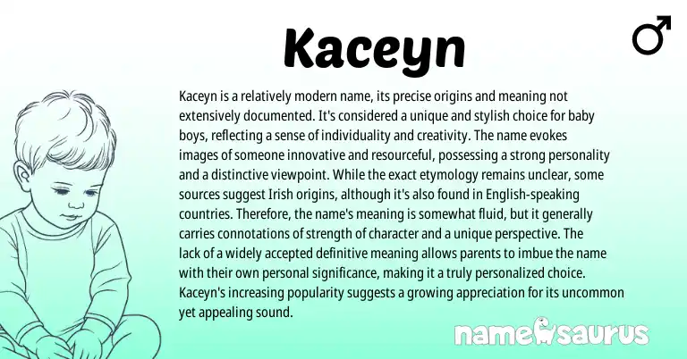 Infographic about Kaceyn name meaning, Kaceyn is a name from Other origin(s).