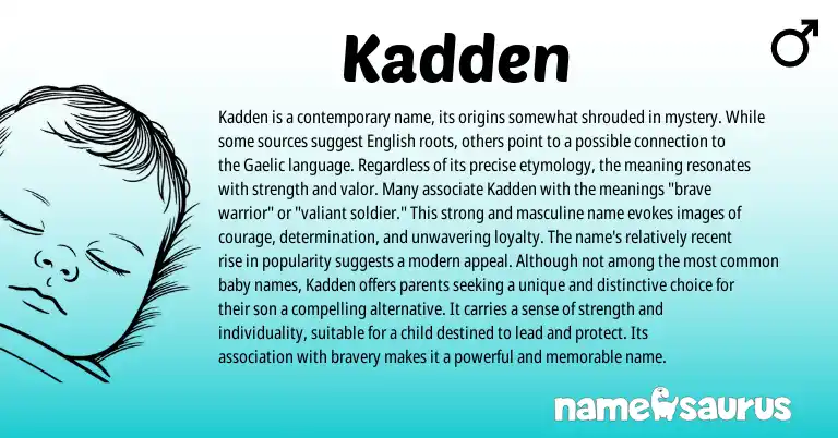 Infographic about Kadden name meaning, Kadden is a name from English origin(s).