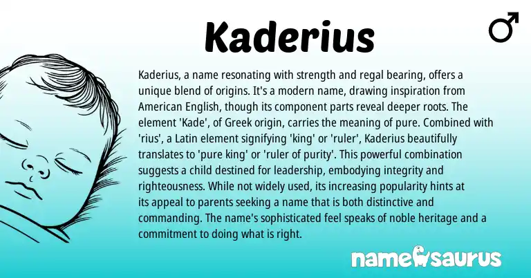 Infographic about Kaderius name meaning, Kaderius is a name from Greek, Latin origin(s).