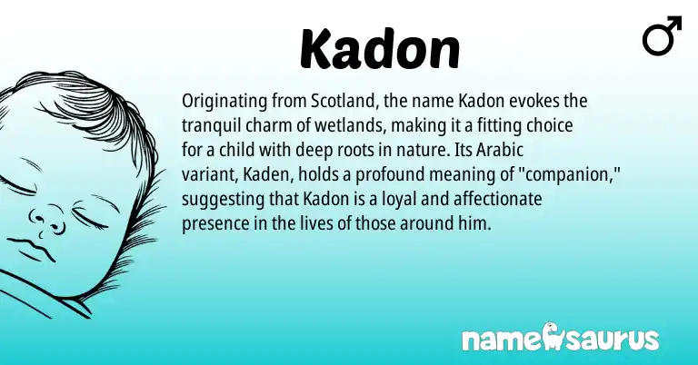 Infographic about Kadon name meaning, Kadon is a name from Arabic origin(s).