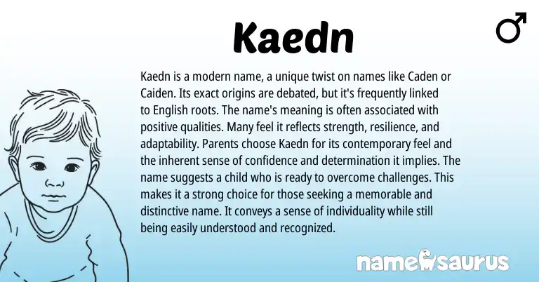 Infographic about Kaedn name meaning, Kaedn is a name from Other origin(s).