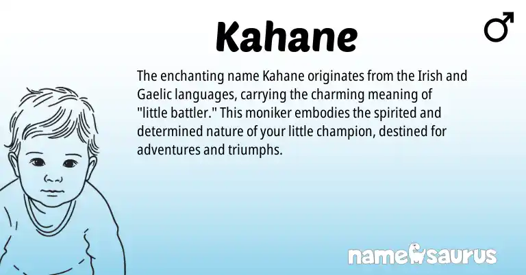 Infographic about Kahane name meaning, Kahane is a name from Irish, Gaelic origin(s).