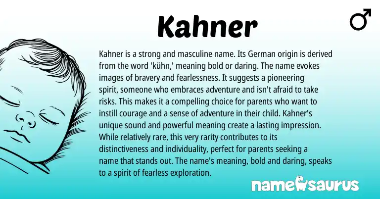 Infographic about Kahner name meaning, Kahner is a name from Germanic origin(s).