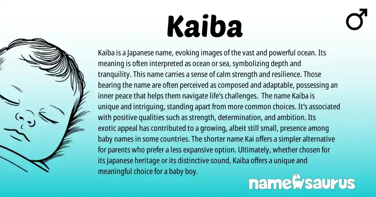 Infographic about Kaiba name meaning, Kaiba is a name from Japanese origin(s).