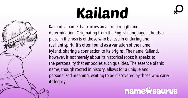 Infographic about Kailand name meaning, Kailand is a name from English origin(s).