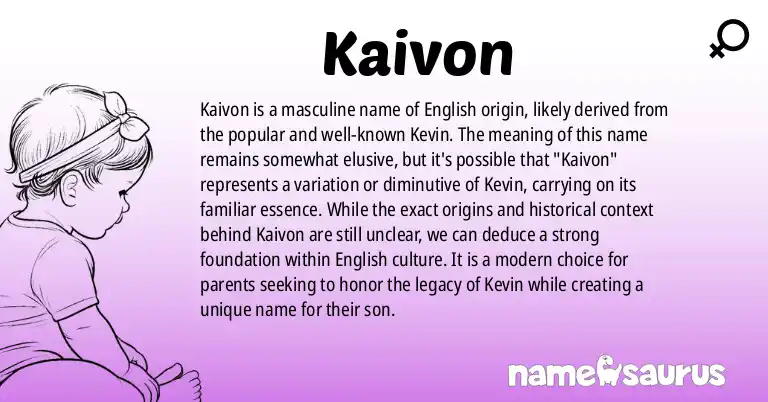 Infographic about Kaivon name meaning, Kaivon is a name from English origin(s).
