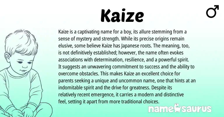Infographic about Kaize name meaning, Kaize is a name from Other origin(s).