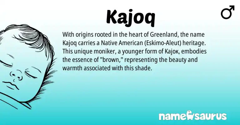 Infographic about Kajoq name meaning, Kajoq is a name from Native American, Aleut origin(s).