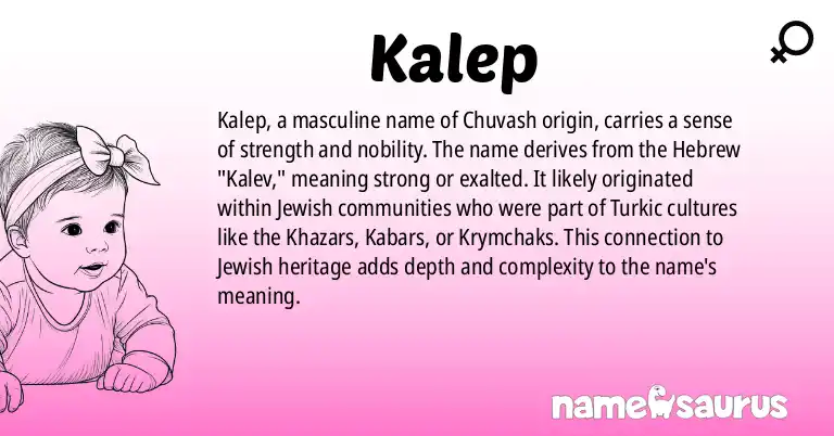 Infographic about Kalep name meaning, Kalep is a name from Chuvash origin(s).