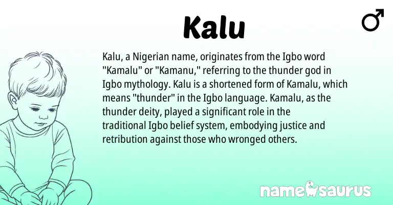 Infographic about Kalu name meaning, Kalu is a name from Nigerian, Igbo origin(s).