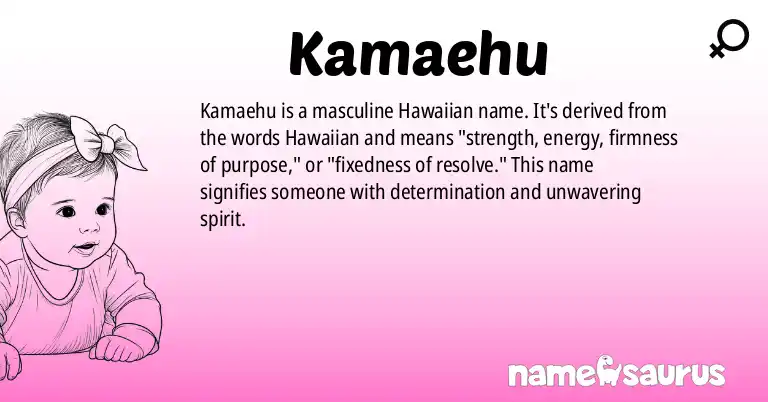 Infographic about Kamaehu name meaning, Kamaehu is a name from Hawaiian origin(s).