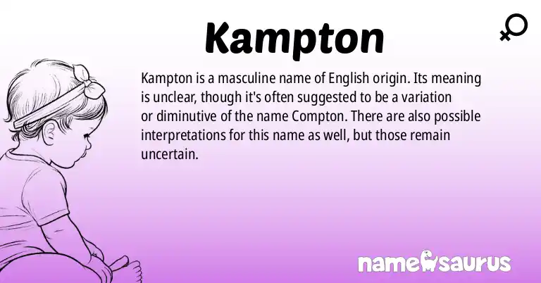 Infographic about Kampton name meaning, Kampton is a name from English origin(s).