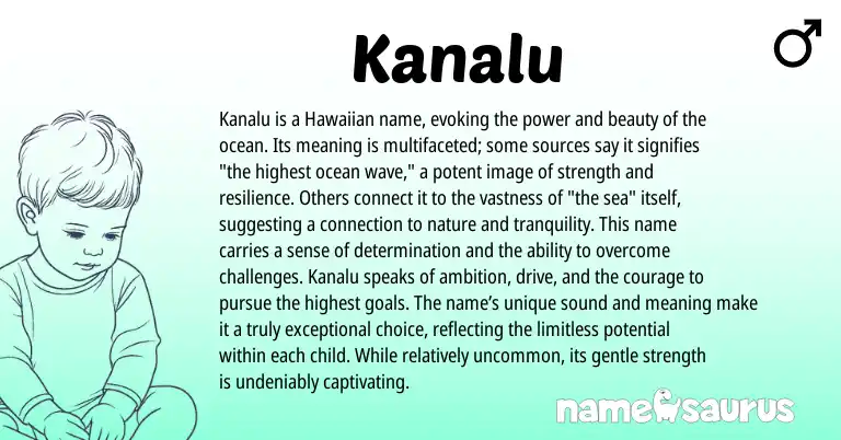 Infographic about Kanalu name meaning, Kanalu is a name from Hawaiian origin(s).