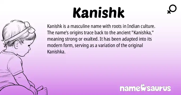 Infographic about Kanishk name meaning, Kanishk is a name from Indian origin(s).