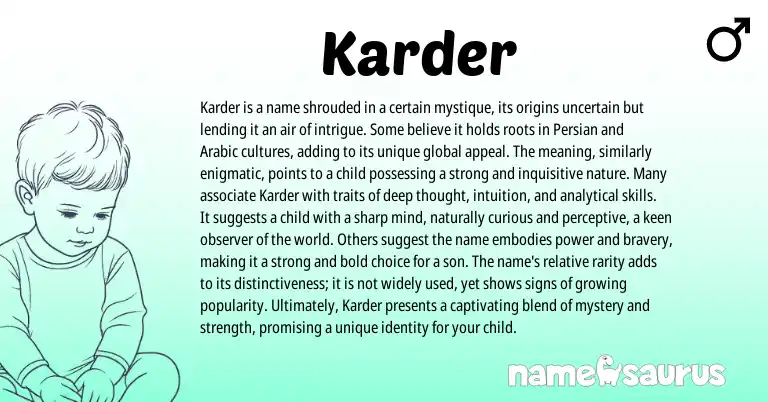 Infographic about Karder name meaning, Karder is a name from Other origin(s).