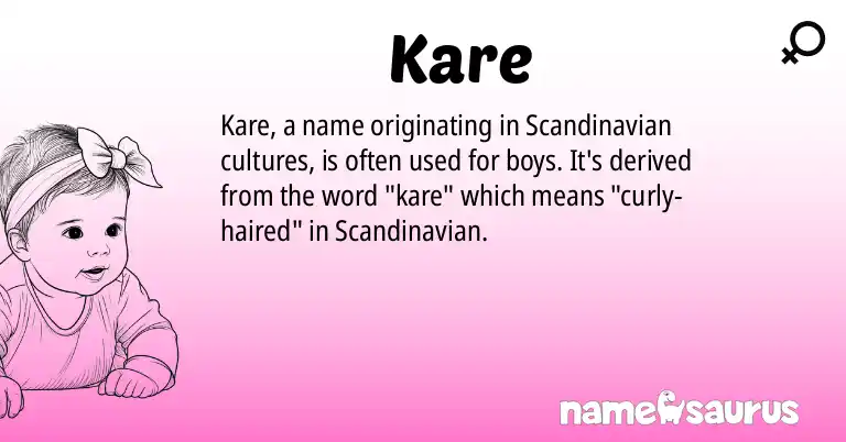 Infographic about Kare name meaning, Kare is a name from Scandinavian origin(s).