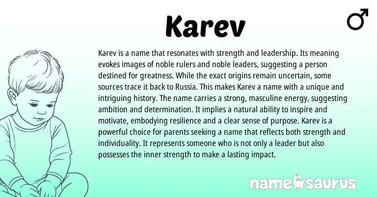 Infographic about Karev name meaning, Karev is a name from Russian, Other origin(s).