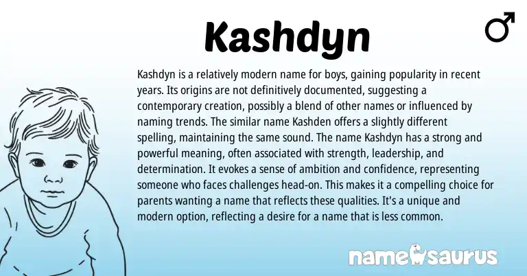 Infographic about Kashdyn name meaning, Kashdyn is a name from Other origin(s).