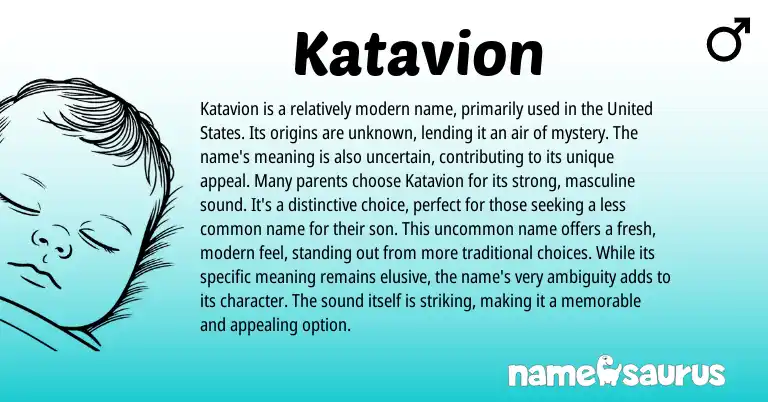 Infographic about Katavion name meaning, Katavion is a name from Other origin(s).