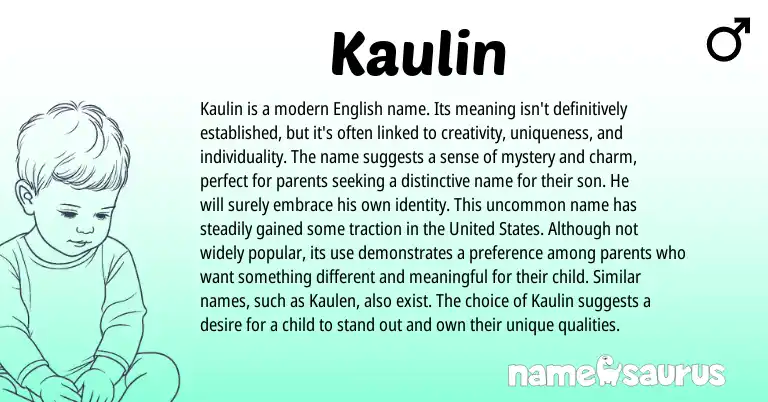 Infographic about Kaulin name meaning, Kaulin is a name from English origin(s).