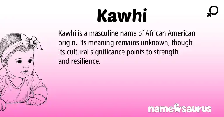 Infographic about Kawhi name meaning, Kawhi is a name from African American origin(s).