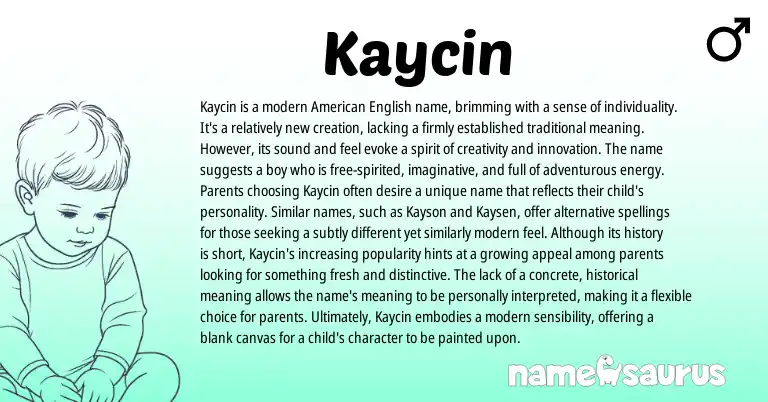 Infographic about Kaycin name meaning, Kaycin is a name from Other origin(s).