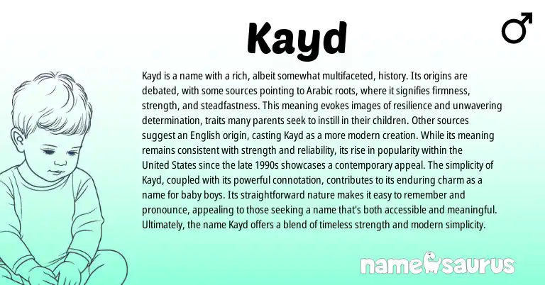 Infographic about Kayd name meaning, Kayd is a name from Arabic origin(s).