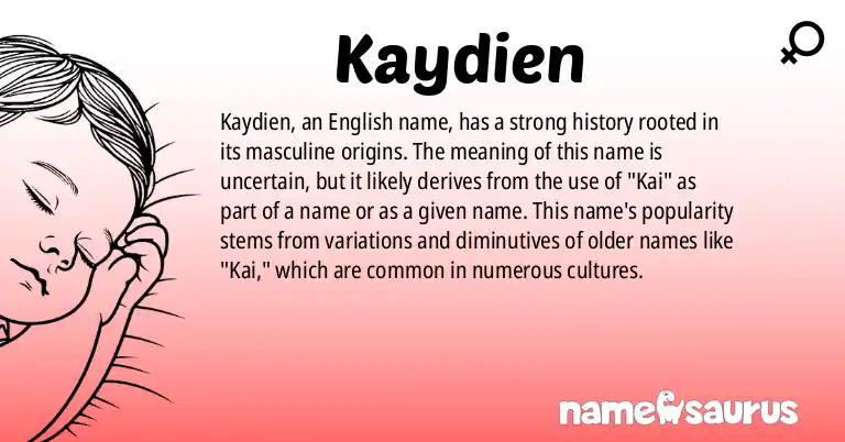 Infographic about Kaydien name meaning, Kaydien is a name from English origin(s).