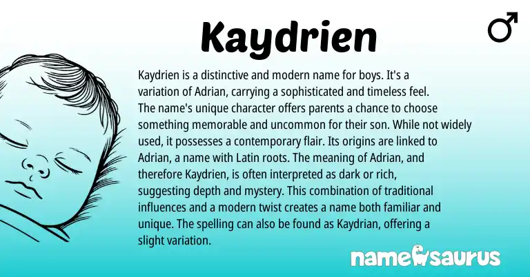 Infographic about Kaydrien name meaning, Kaydrien is a name from Other origin(s).