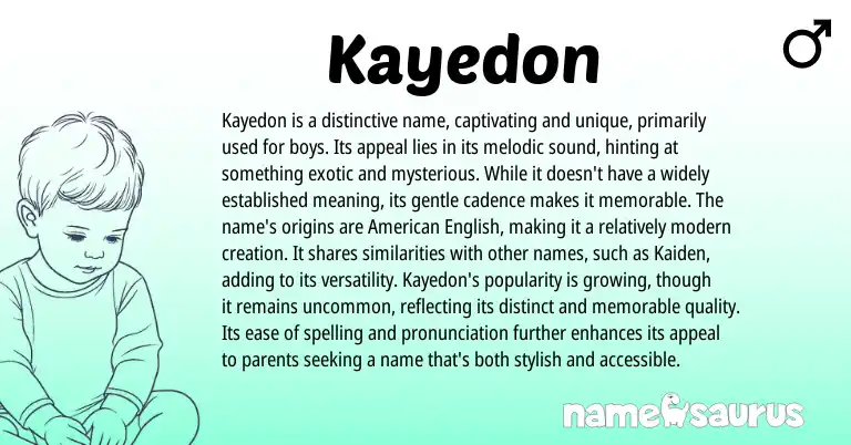 Infographic about Kayedon name meaning, Kayedon is a name from Other origin(s).