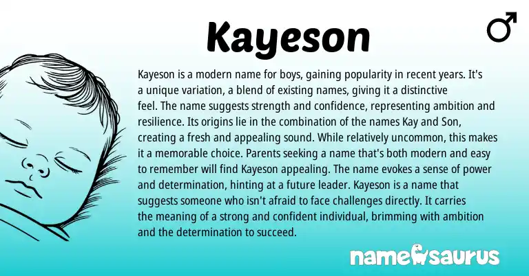 Infographic about Kayeson name meaning, Kayeson is a name from Other origin(s).